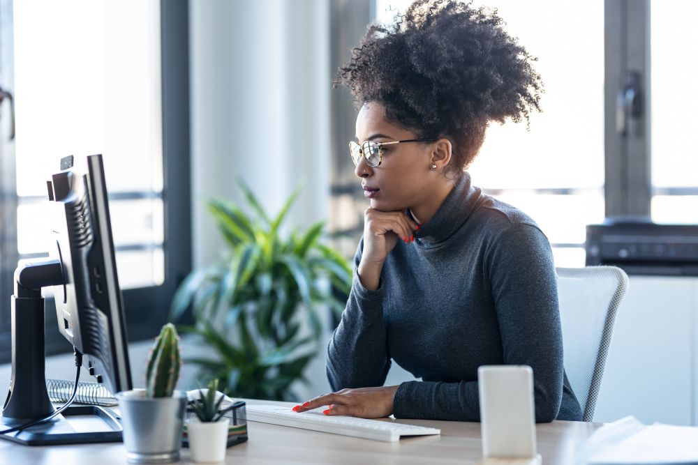 Woman working at computer