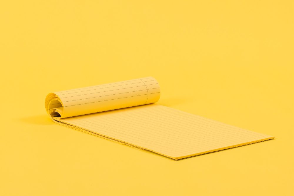 A photo of a pad of paper