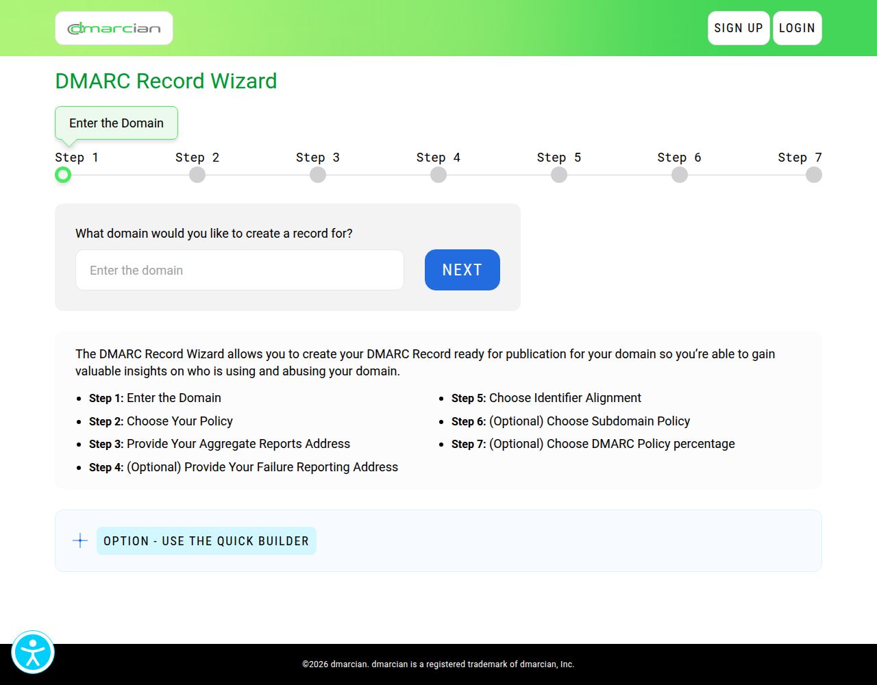 dmarcian DMARC Wizard
