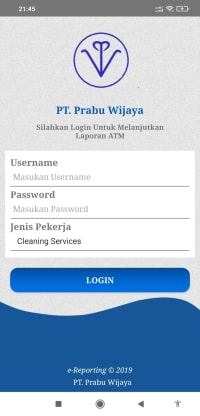 Aplication Monitoring Cleaning Services for PT. Prabu Wijaya