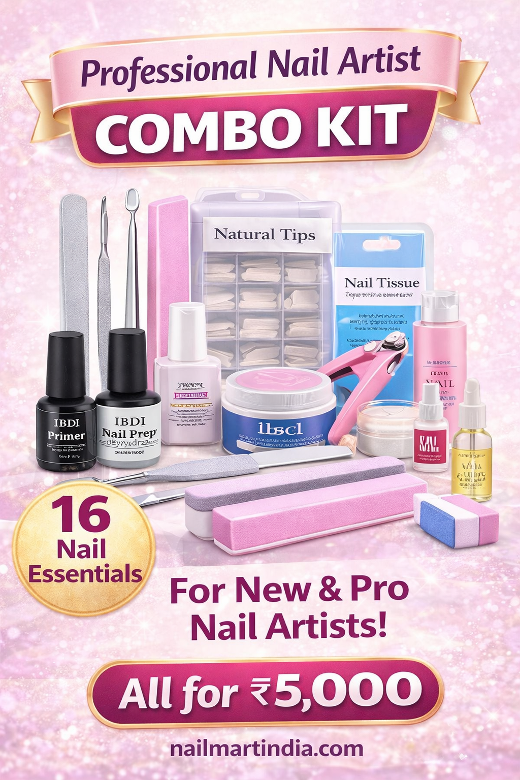 Professional Nail Artist Starter Combo Kit (16 Essential Tools) thumbnail 3 – NailMart India