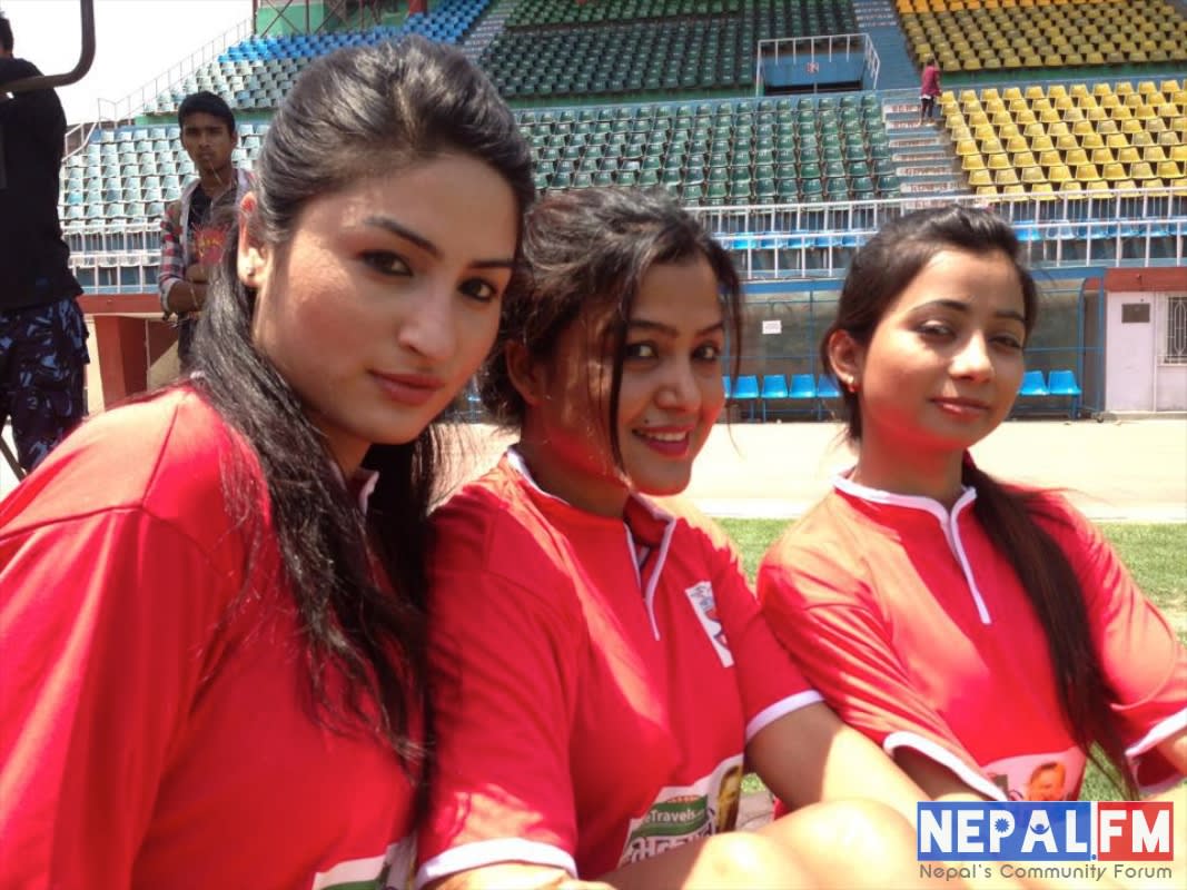 Rekha Thapa and Binita Baral for football event2