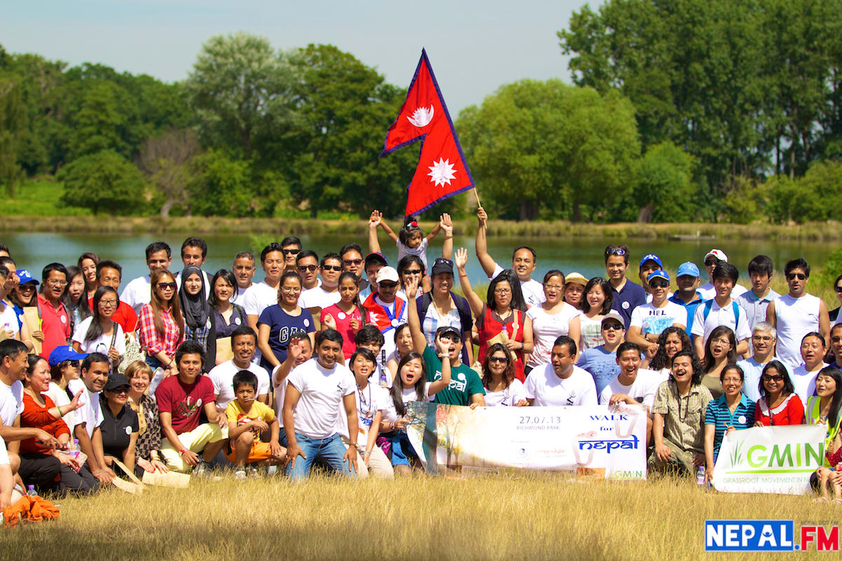 Hundreds of Nepalis Walk for Nepal in London