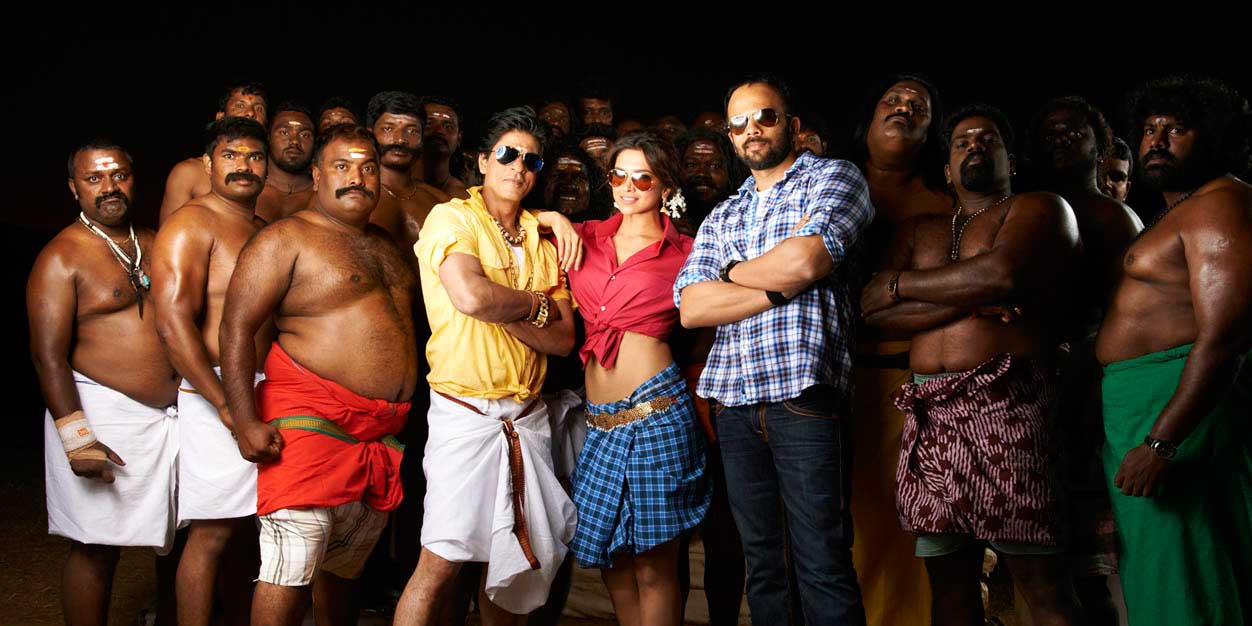 Shahrukh Khan Deepika Padukone and Rohit Shetty in Chennai Express