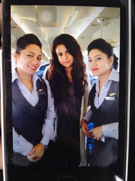 Selena Gomez in Nepal on Buddha Air