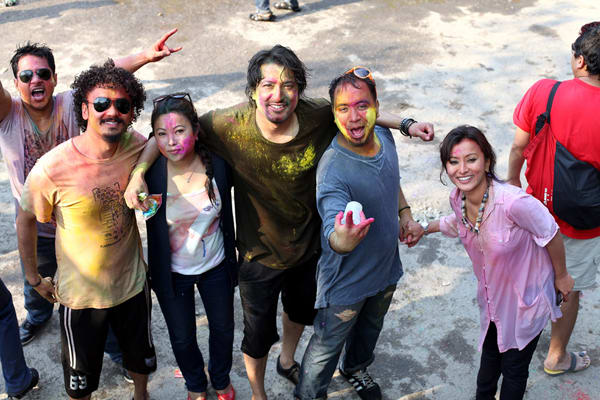 Namrata Shrestha Celebrating holi 2013 10