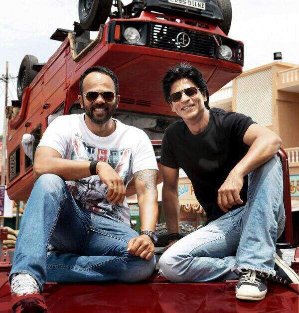 Shahrukh Khan with Rohit Shetty in Chennai Express