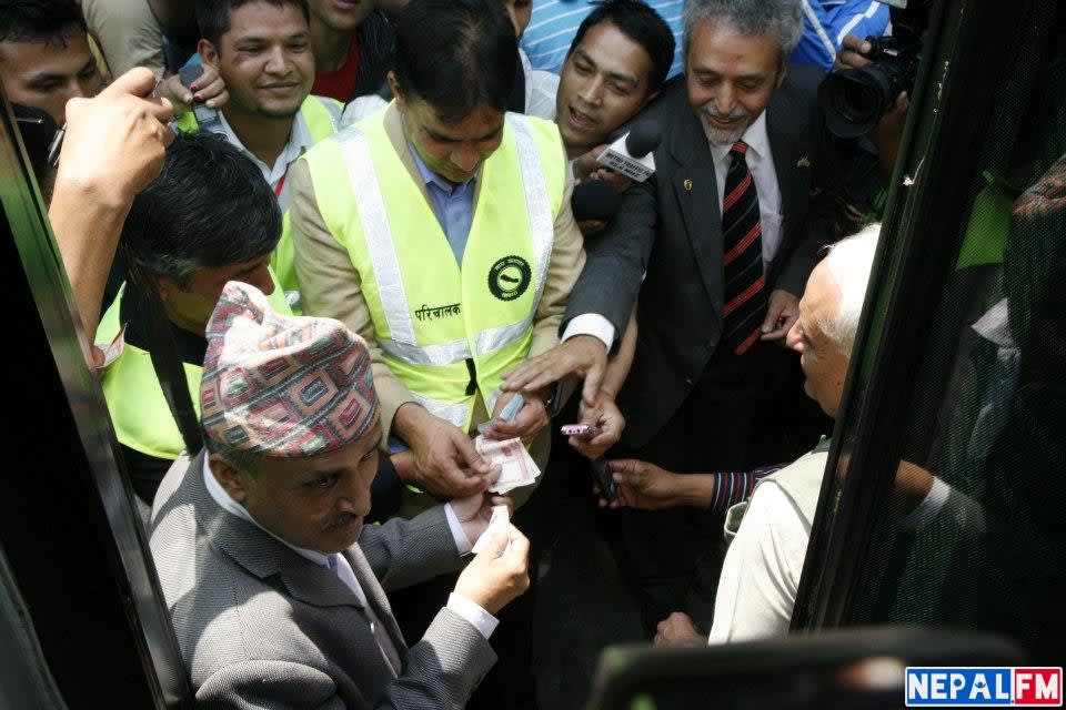 Hari Bansha Acharya at Sajha Bus Sajha Yatayat inauguration 4