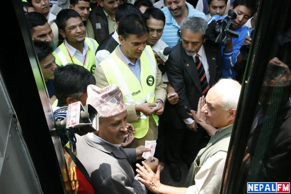 Hari Bansha Acharya at Sajha Bus Sajha Yatayat inauguration 3