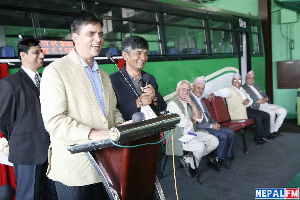 Hari Bansha Acharya at Sajha Bus Sajha Yatayat inauguration 2