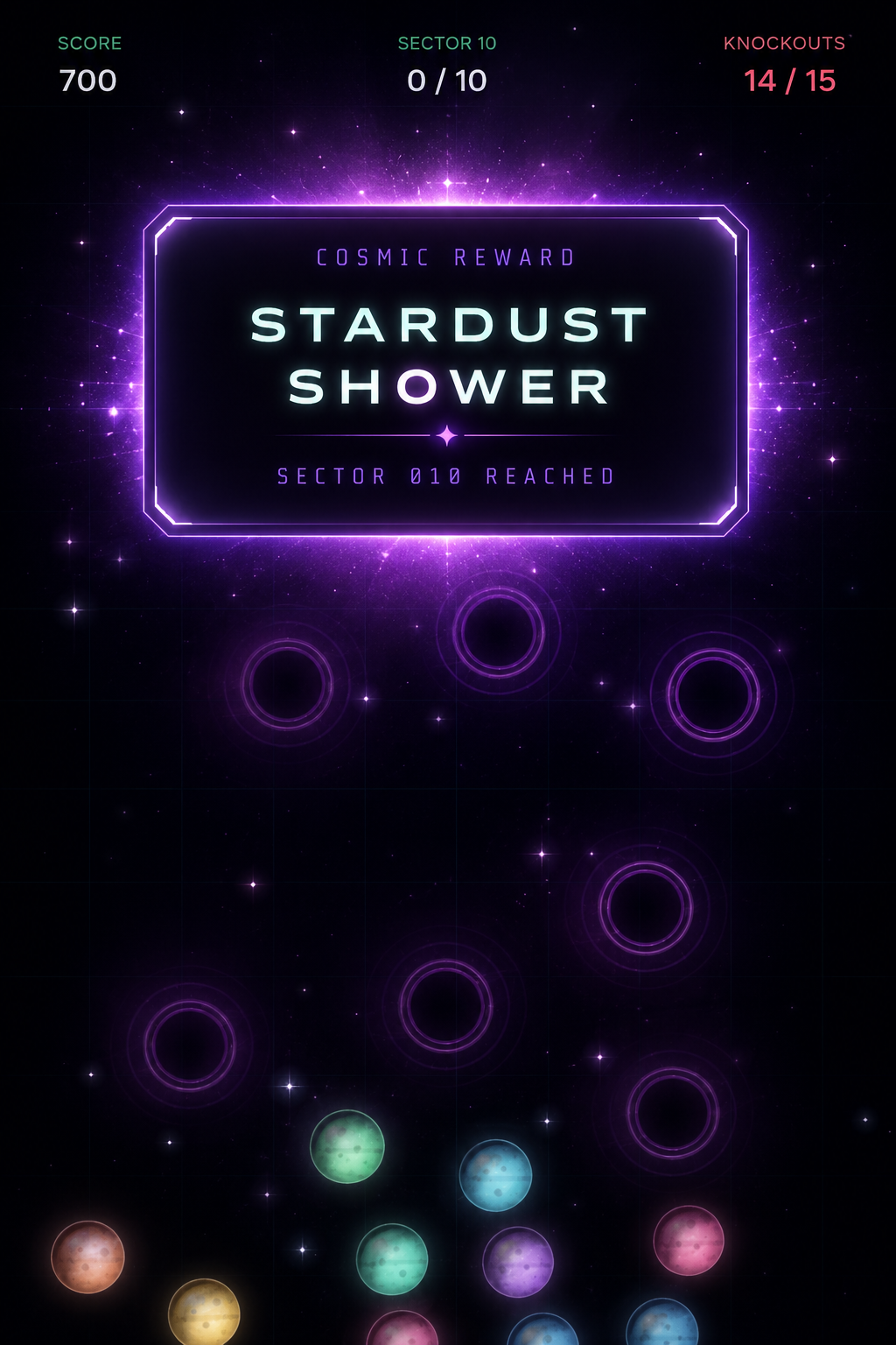 Cosmic Void gameplay — planet navigating through atmospheric black hole and space environment