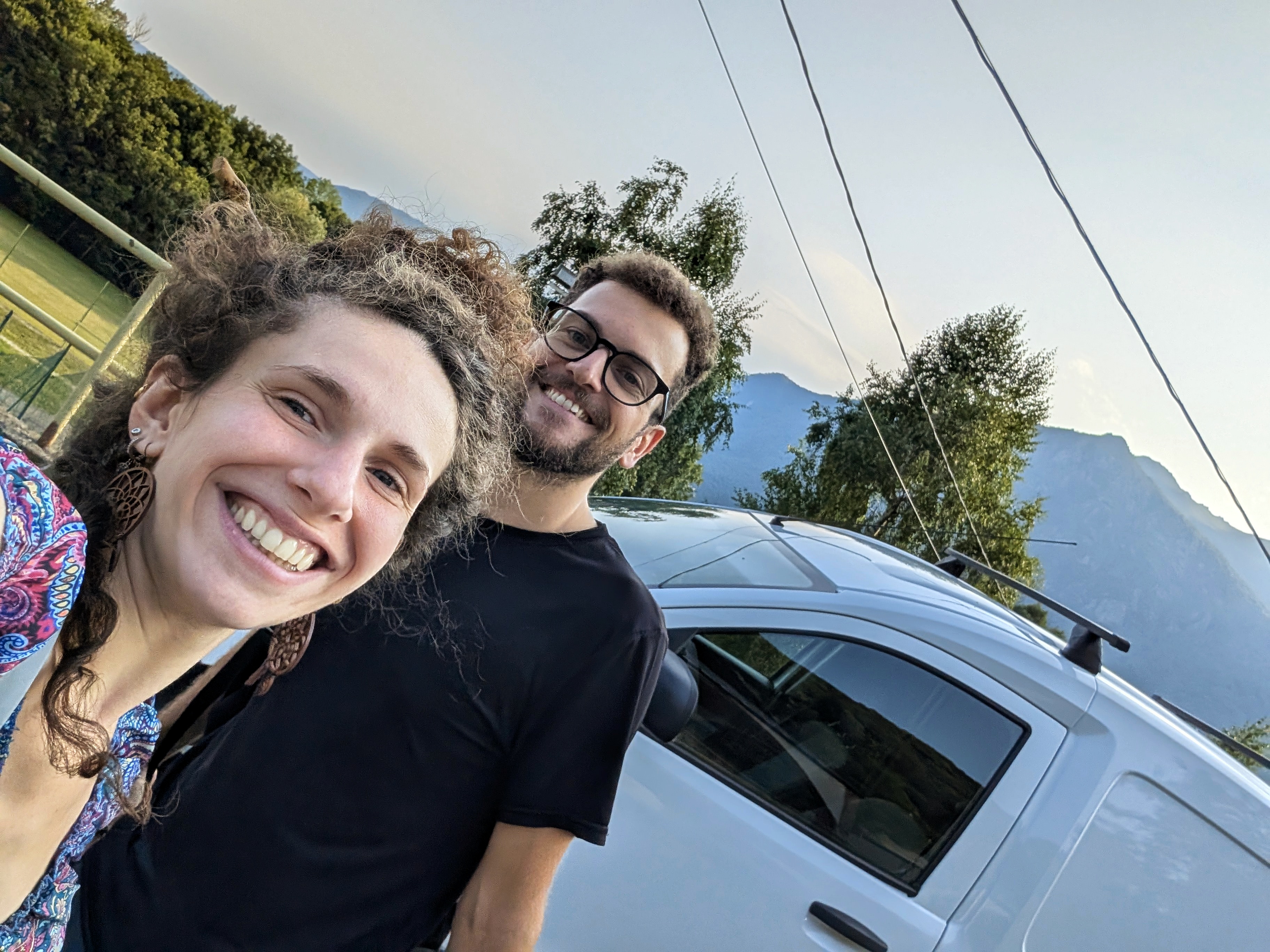 With Anna in Nomaglio and the van