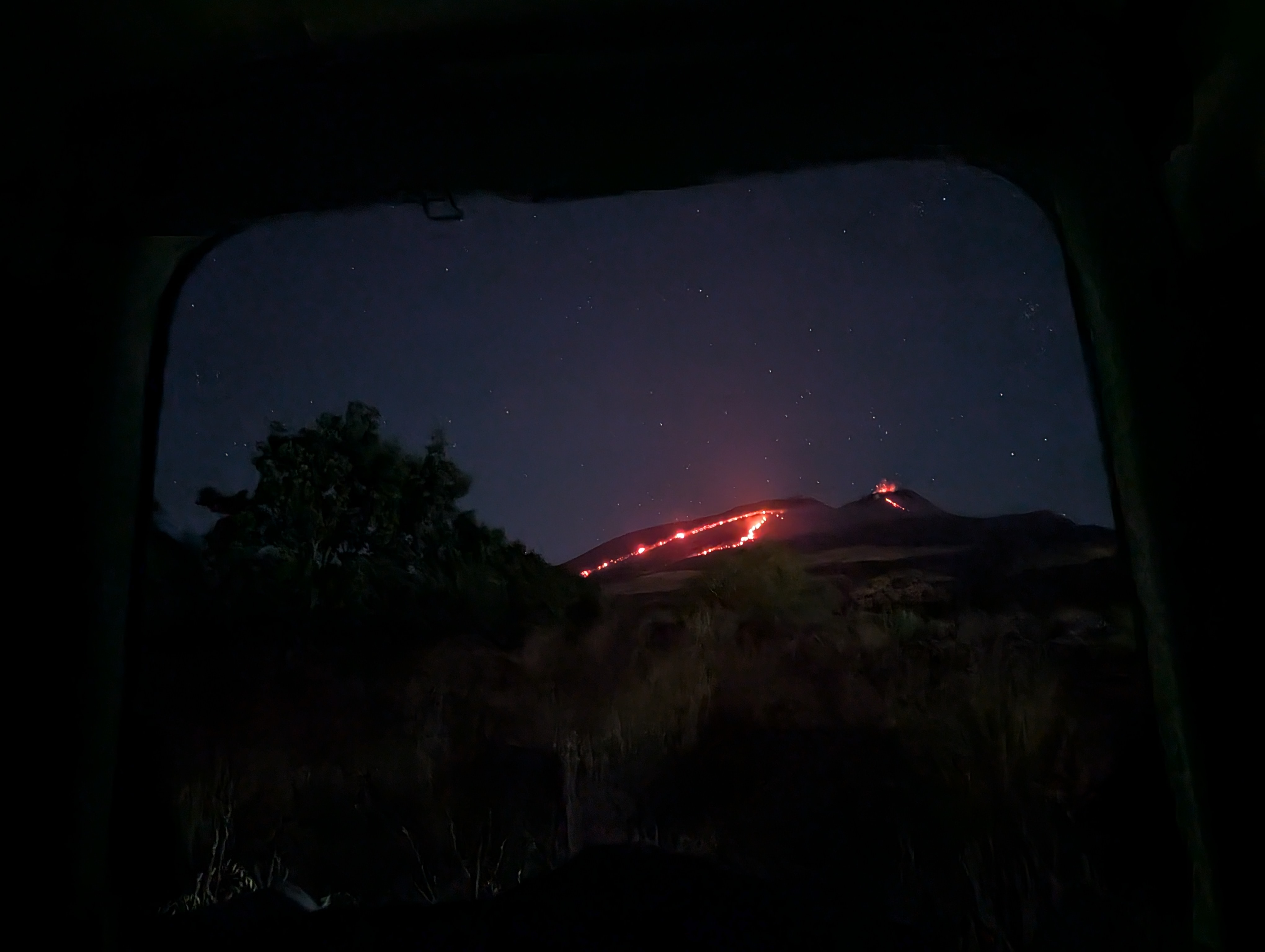 Lava flow from the van