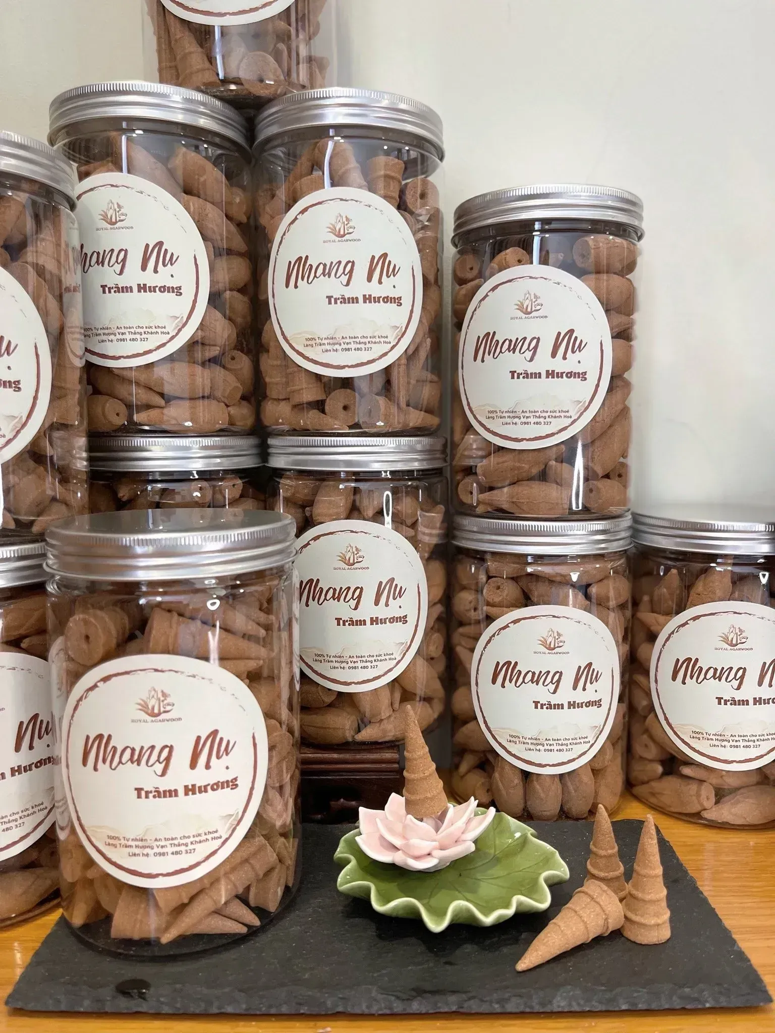 Nhang nụ - viên nén trầm hương dùng thác khói chảy ngược thành phần thiên nhiên [hộp 80 nụ]