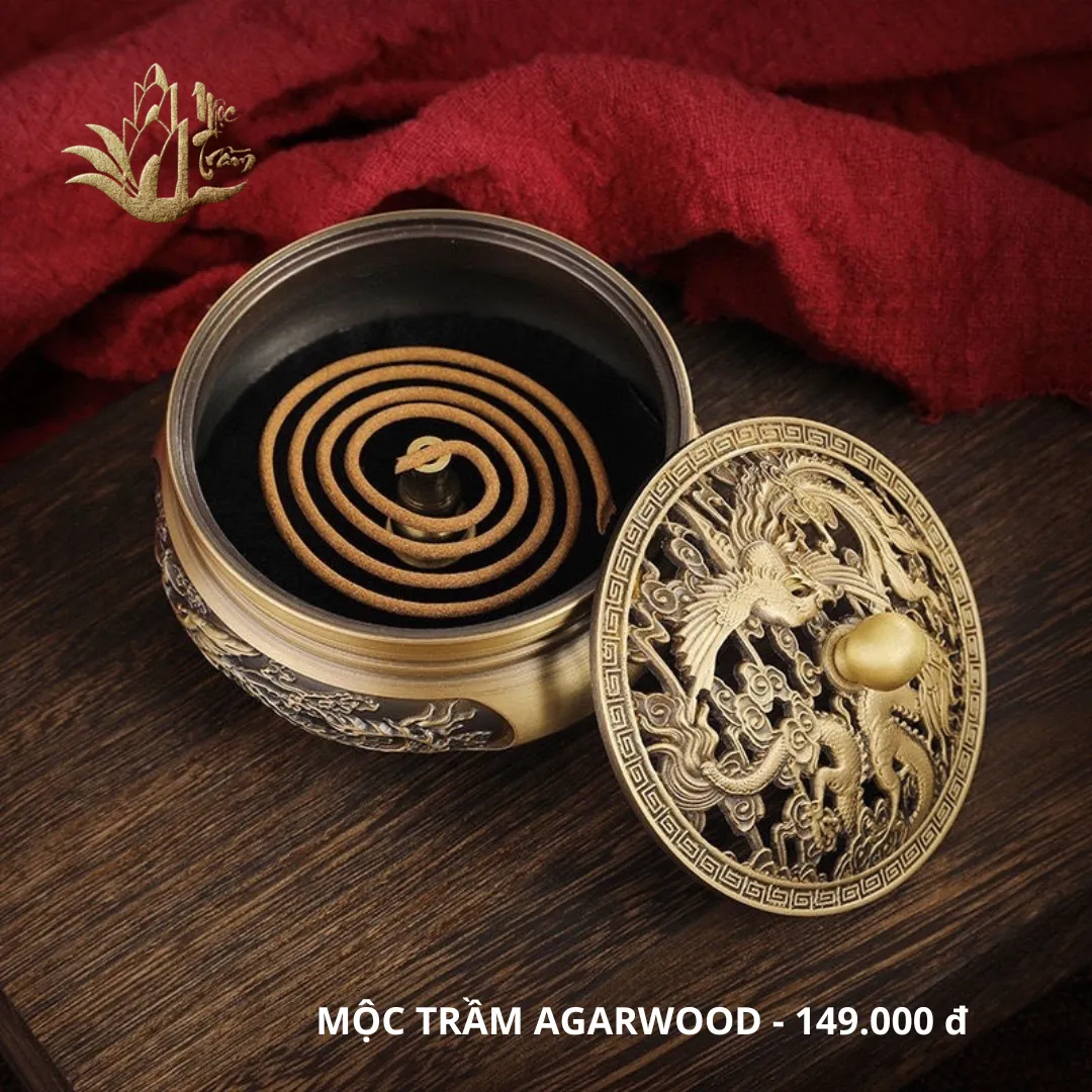 Lư xông trầm hương đỉnh đốt trầm hợp kim đồng cao cấp nặng tay size mini 7,8cm*7cm