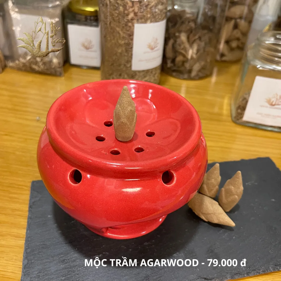 Lư xông - Bếp đốt xông trầm miếng, nụ trầm, thảo mộc, bồ kết tráng men đường kính 13 cm