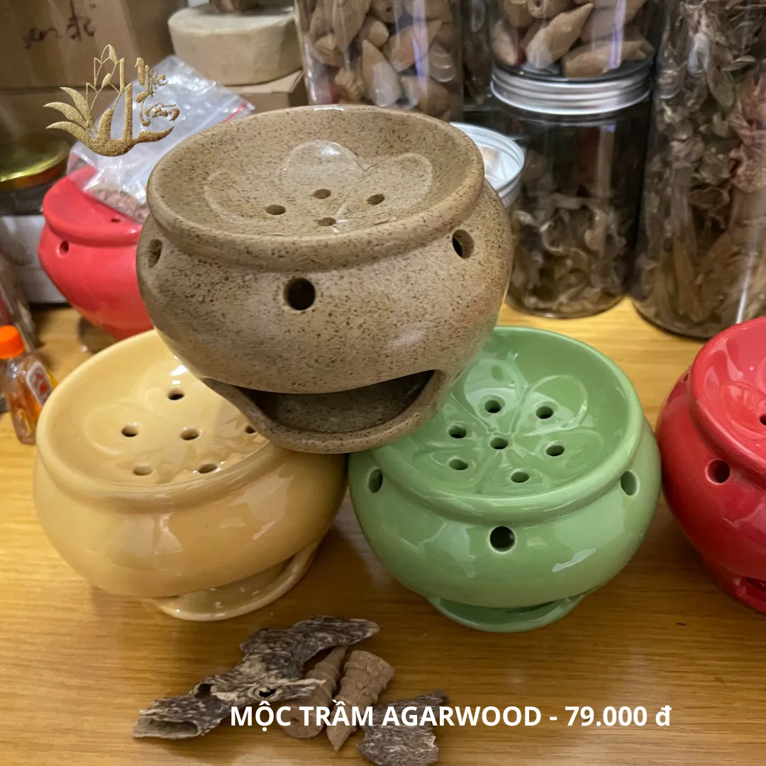 Lư xông - Bếp đốt xông trầm miếng, nụ trầm, thảo mộc, bồ kết tráng men đường kính 13 cm