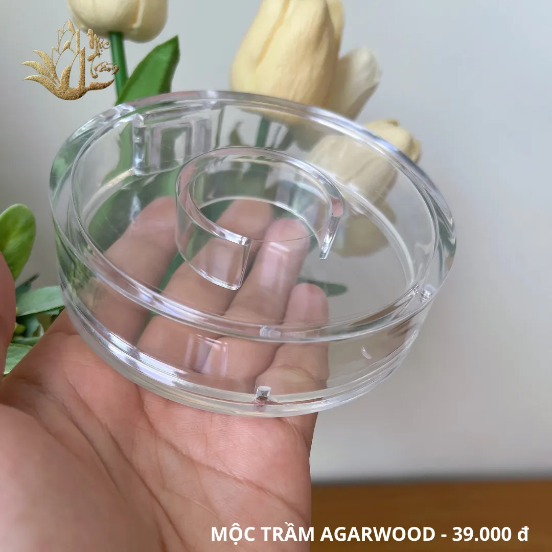 Hộp tròn đựng vòng tay trầm hương trang sức bằng mica trong suốt cao cấp