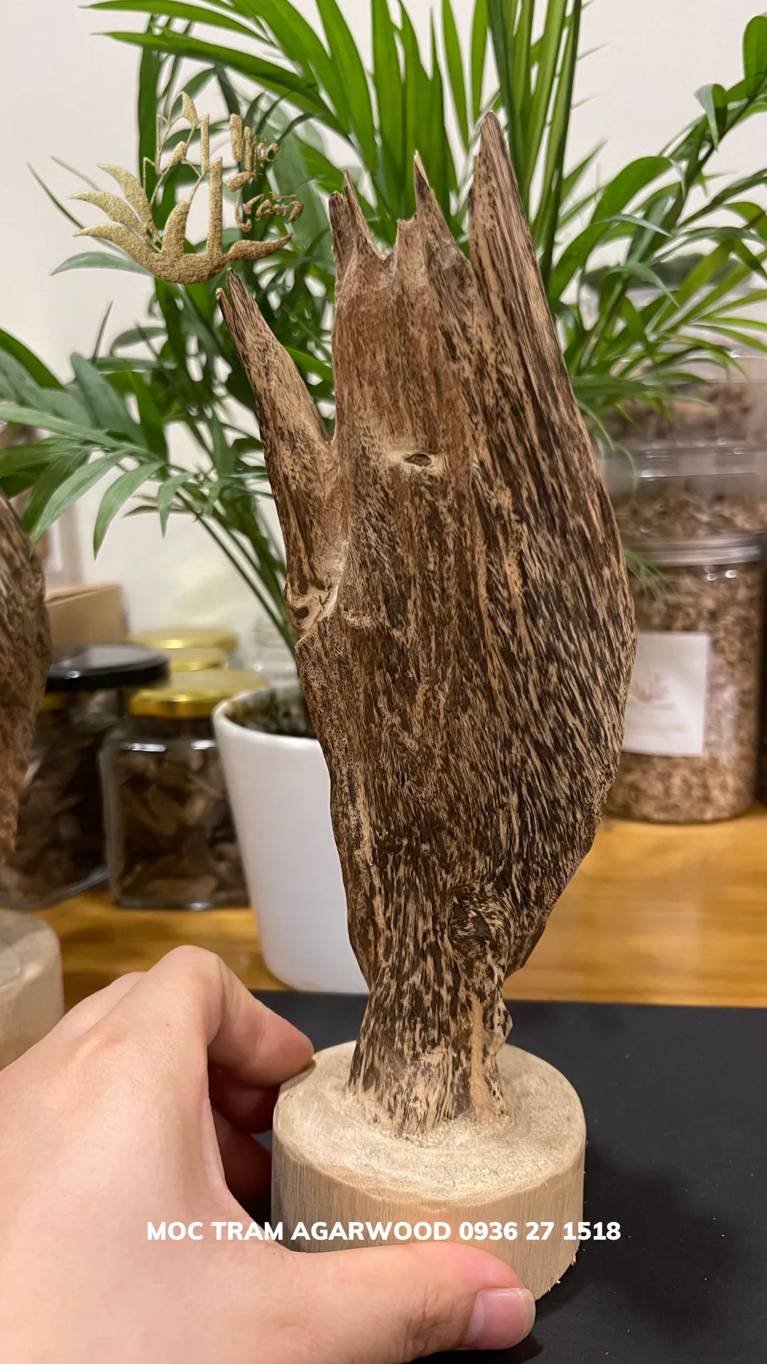 Hết hàng_Trầm hương cảnh - Trầm cảnh mini tự nhiên để bàn làm việc ông địa trang trí, thu hút tài lộc