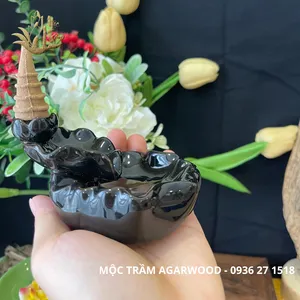 [Thác Đài sen] Thác khói chảy ngược mini xông nụ nhang trầm hương tráng men