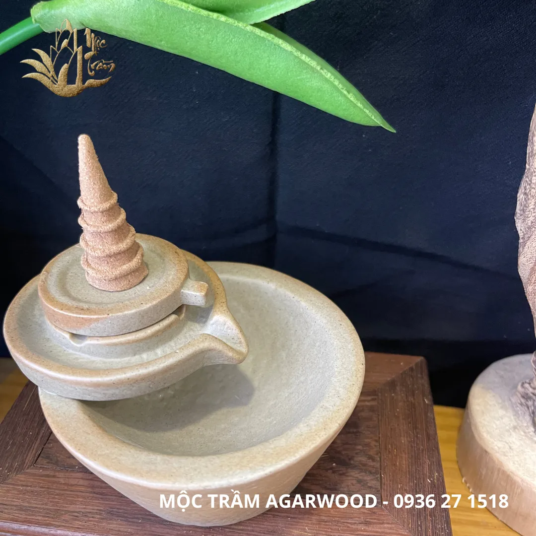[Thác Cối xay] Thác khói chảy ngược mini xông nụ nhang trầm hương tráng men