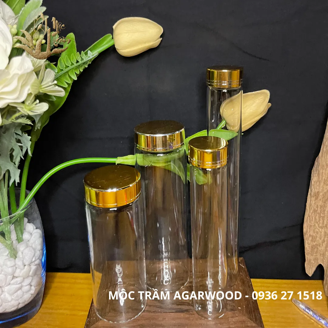 [Nhiều kích thước] Lọ hũ thuỷ tinh cao cấp đựng vòng tay, chuỗi trầm hương, đá phong thuỷ, đông trùng hạ thảo, saffron, thuốc tây