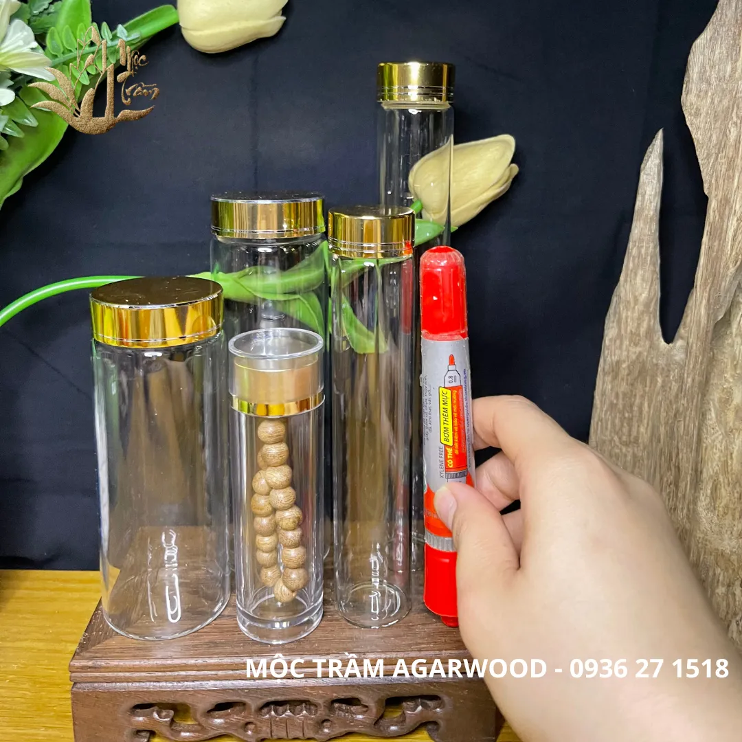 [Nhiều kích thước] Lọ hũ thuỷ tinh cao cấp đựng vòng tay, chuỗi trầm hương, đá phong thuỷ, đông trùng hạ thảo, saffron, thuốc tây