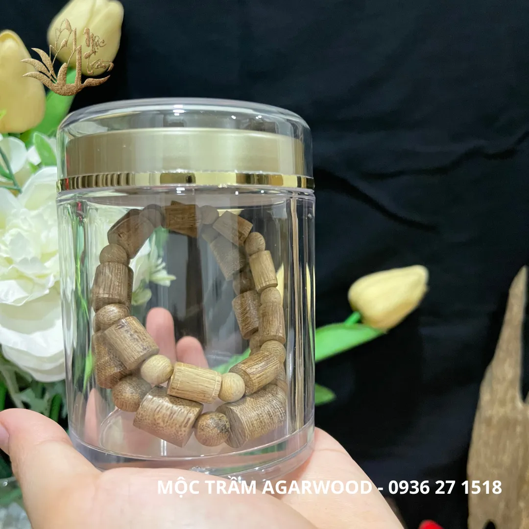 Lọ Hũ nhựa trong suốt cao cấp đựng vòng Trầm hương, đá phong thuỷ, đông trùng hạ thảo, saffron