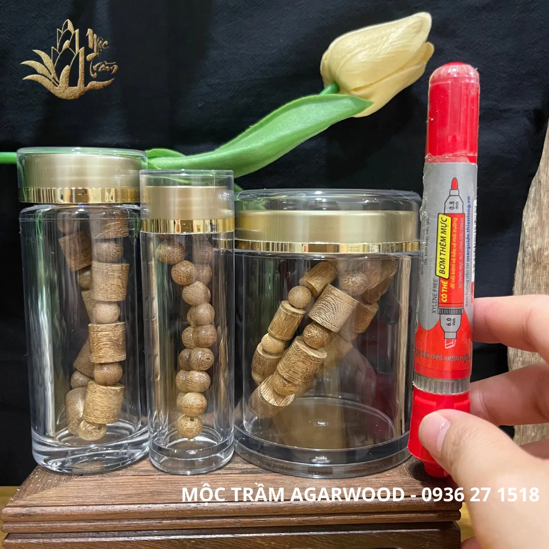 Lọ Hũ nhựa trong suốt cao cấp đựng vòng Trầm hương, đá phong thuỷ, đông trùng hạ thảo, saffron
