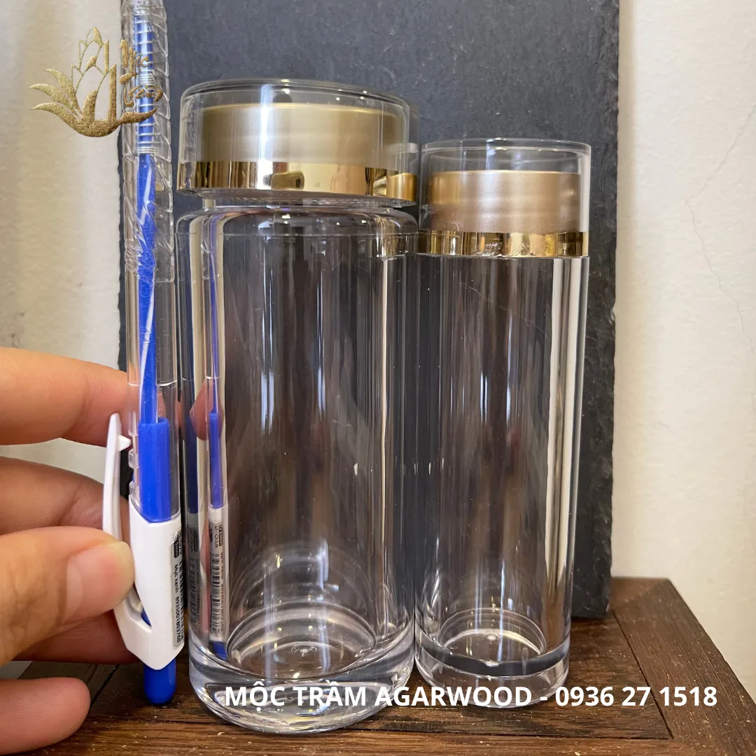 Lọ Hũ nhựa trong suốt cao cấp đựng vòng Trầm hương, đá phong thuỷ, đông trùng hạ thảo, saffron