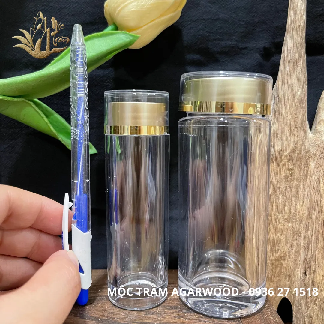 Lọ Hũ nhựa trong suốt cao cấp đựng vòng Trầm hương, đá phong thuỷ, đông trùng hạ thảo, saffron