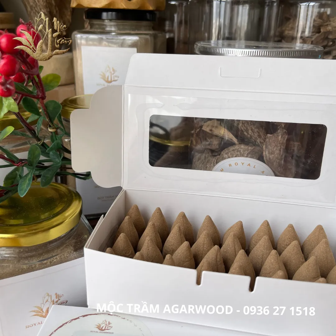 [Thượng hạng] Viên trầm hương - nụ nhang trầm dùng thác khói chảy ngược hương từ trầm thiên nhiên [Hộp 32 nụ]
