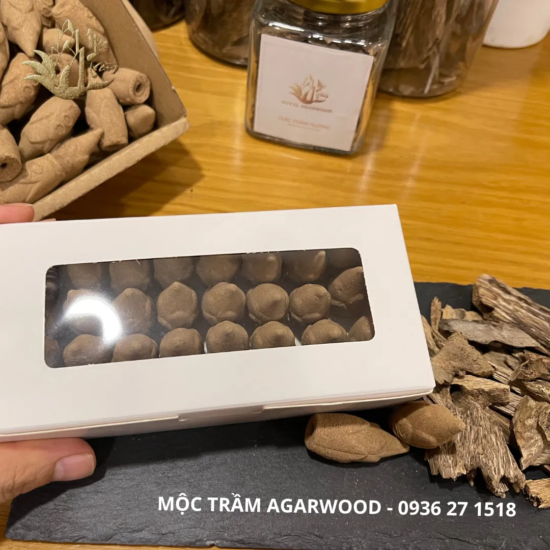 [Thượng hạng] Viên trầm hương - nụ nhang trầm dùng thác khói chảy ngược hương từ trầm thiên nhiên [Hộp 32 nụ]