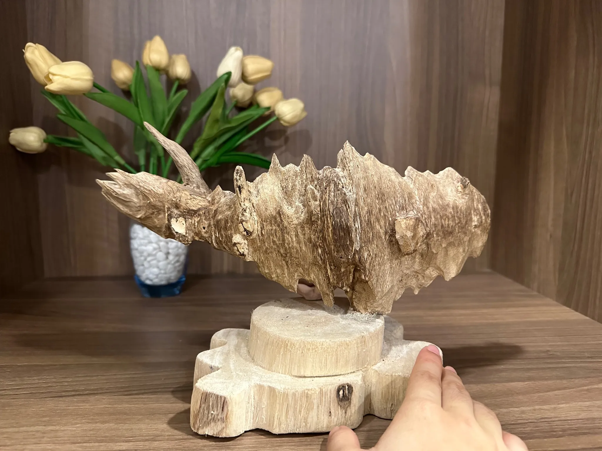 Hết hàng_Trầm hương cảnh phong thuỷ - CÁ CHÉP - Trầm hương mộc tự nhiên - dáng ghép cá chép ngang 32 cm Mộc Trầm Agarwood