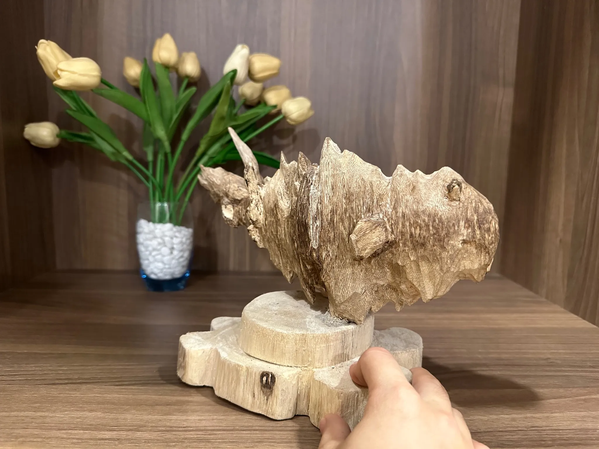 Hết hàng_Trầm hương cảnh phong thuỷ - CÁ CHÉP - Trầm hương mộc tự nhiên - dáng ghép cá chép ngang 32 cm Mộc Trầm Agarwood