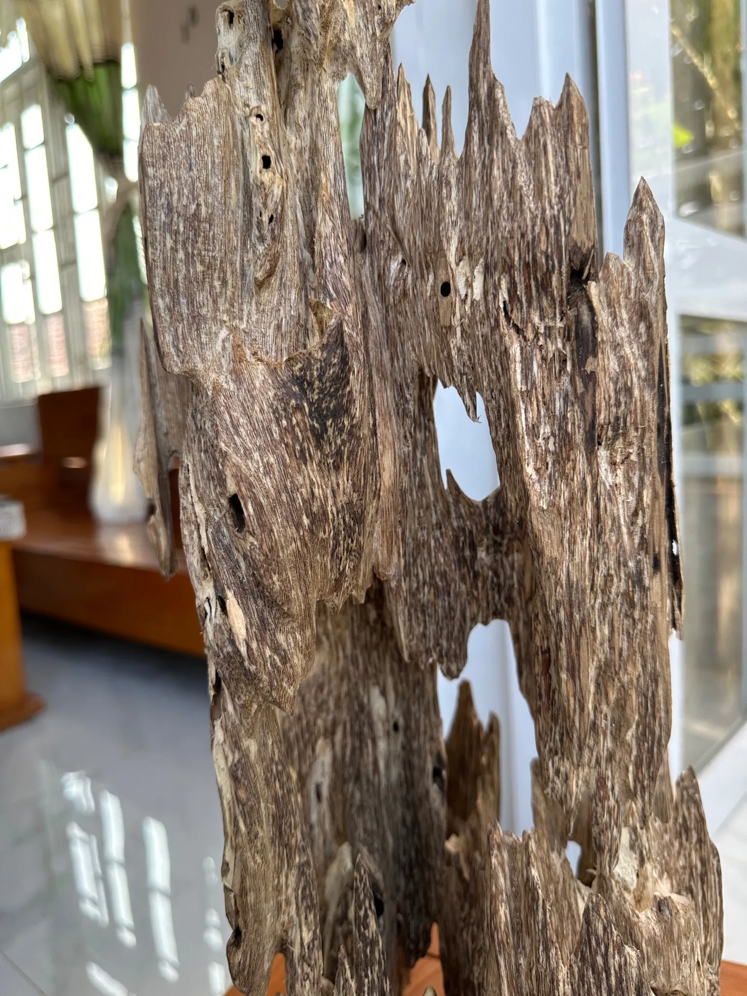 Hết hàng_Trầm hương cảnh trang trí khối lớn _ Trầm kiến chuẩn trầm tự nhiên vân mộc dáng độc đáo cao 60 cm