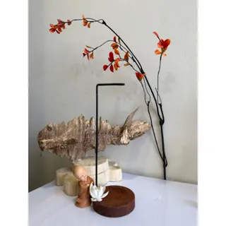 Đế cắm và giữ đốt que trầm hương không tăm đế gỗ thanh kim loại chắc chắn làm quà tặng quà tri ân