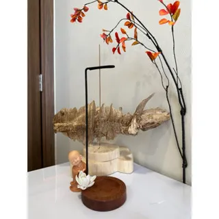 Đế cắm và giữ đốt que trầm hương không tăm đế gỗ thanh kim loại chắc chắn làm quà tặng quà tri ân