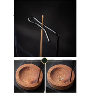 Ảnh thật Giá Đỡ Nhang Trầm Bằng Kim Loại Đế Gỗ Đốt Trầm Hương Thiết Kế Tối Giản Thanh Lịch Mộc Trầm Agarwood