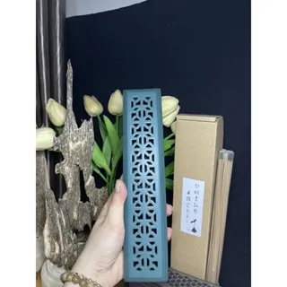 Hộp đốt nhang trầm hương thảo mộc không tăm bằng Gốm cao cấp Hình chữ nhật dài 24 cm