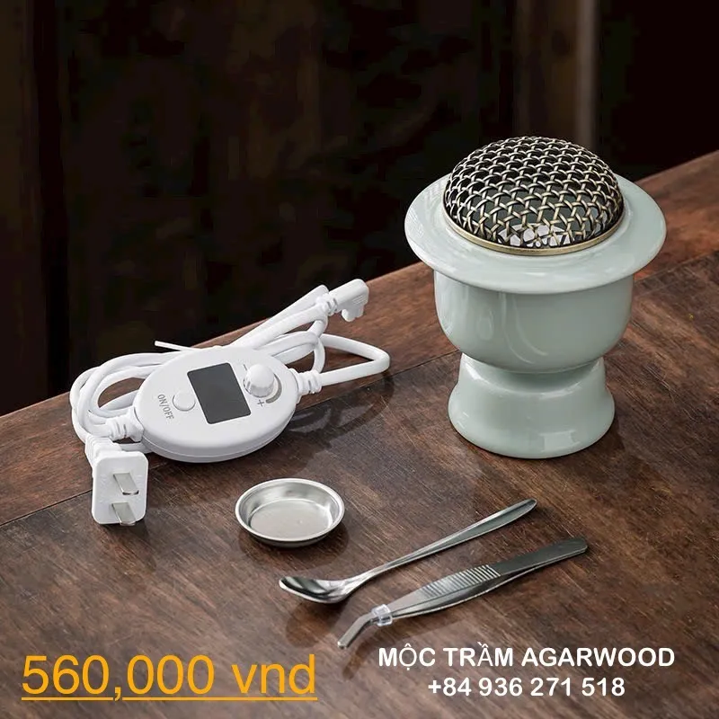 Lư điện xông trầm hương_ thế hệ mới nhiệt cao 520 độ C Mộc Trầm Agarwood