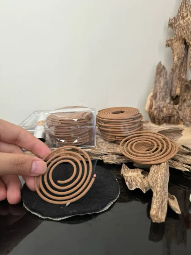 Trầm hương nén khoan tròn_nhang vòng trầm hương tự nhiên cháy 2 giờ Mộc Trầm Agarwood