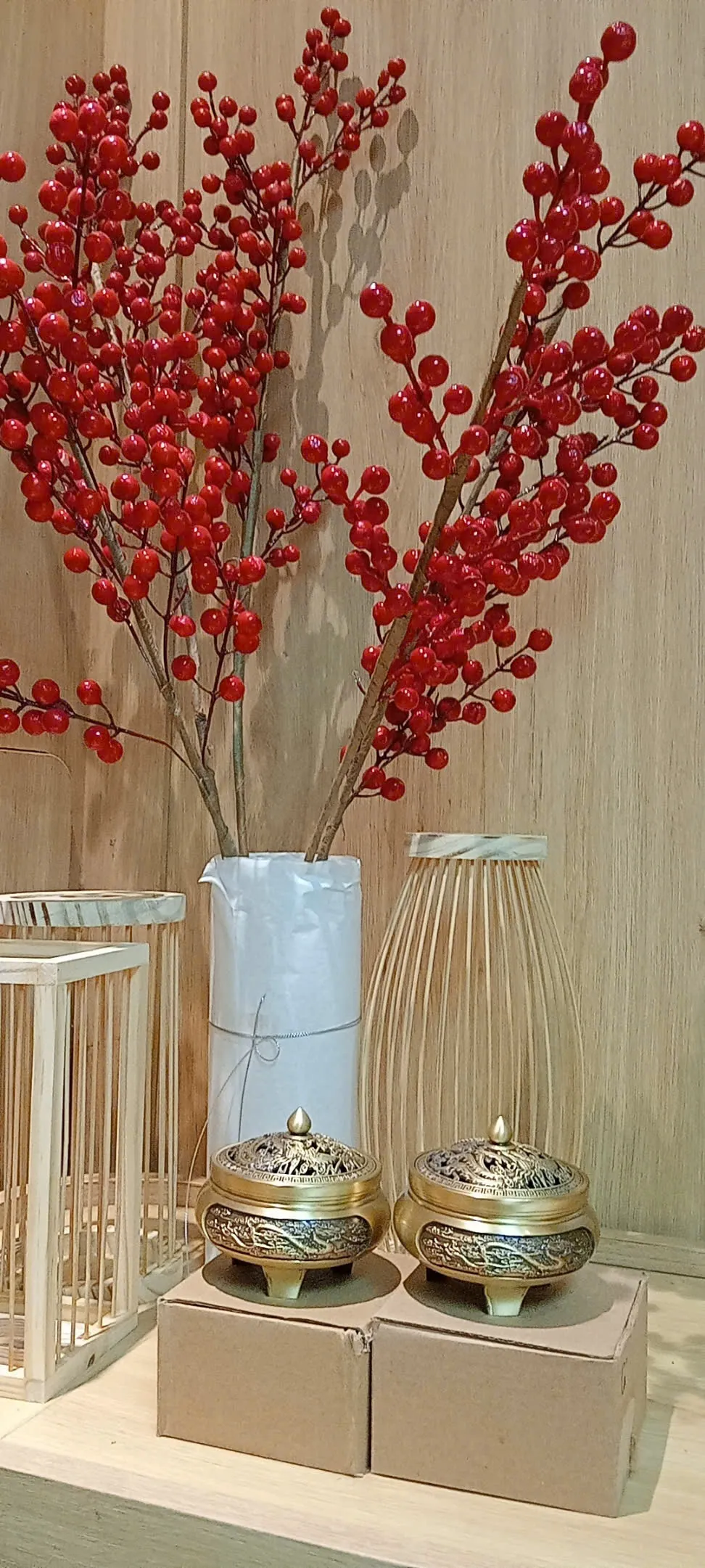 Lư Đồng Xông Trầm Hương Dáng Họa Tiết Rồng Phượng_Cá Chép Đường Kính 9.2 cm