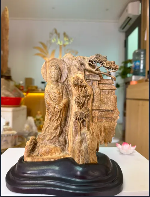 HẾT HÀNG _TƯỢNG PHẬT BÀ QUAN ÂM BÊN VÁCH NÚI_ ĐIÊU KHẮC TAY THỦ CÔNG