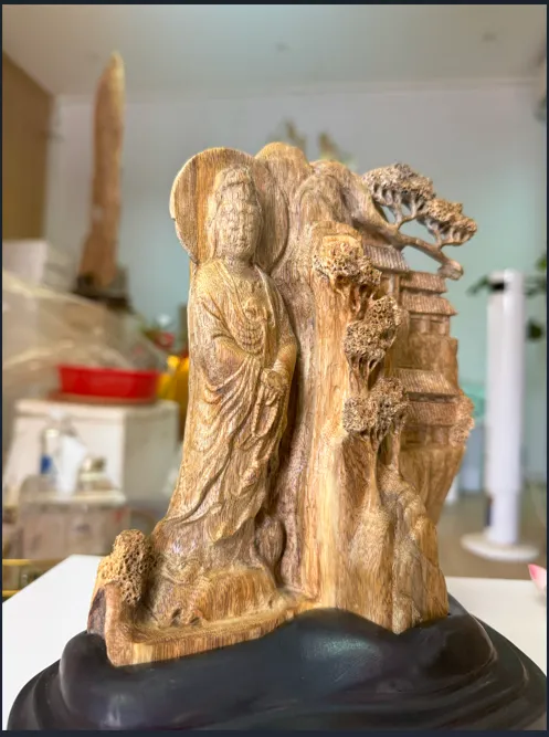 HẾT HÀNG _TƯỢNG PHẬT BÀ QUAN ÂM BÊN VÁCH NÚI_ ĐIÊU KHẮC TAY THỦ CÔNG