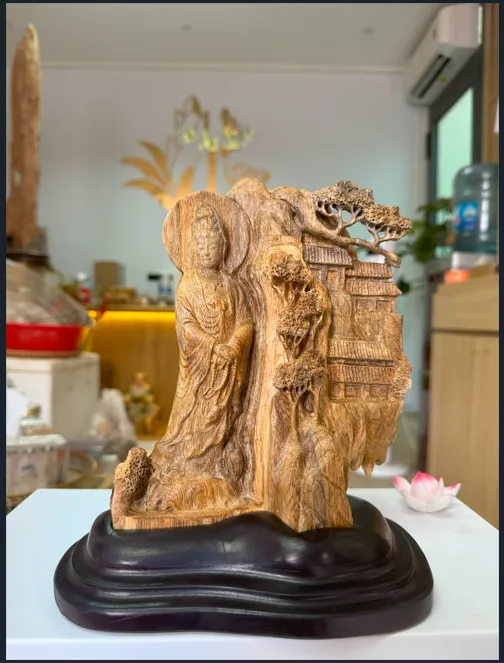 HẾT HÀNG _TƯỢNG PHẬT BÀ QUAN ÂM BÊN VÁCH NÚI_ ĐIÊU KHẮC TAY THỦ CÔNG