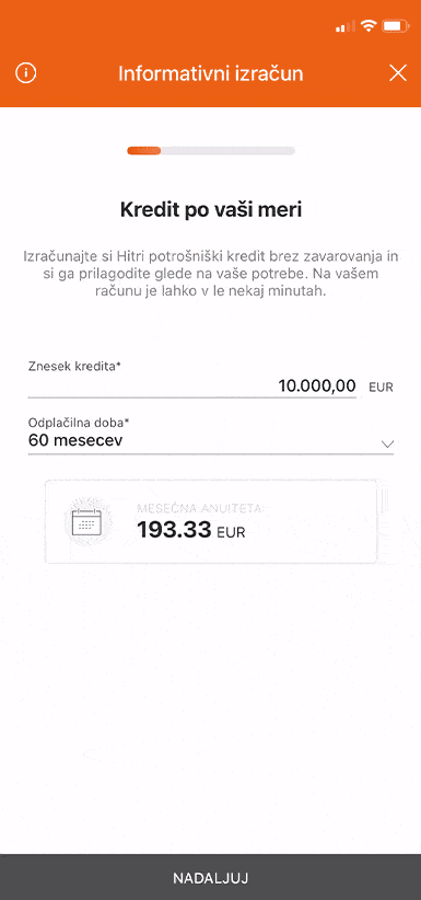 pregled stanja v mobilni banki