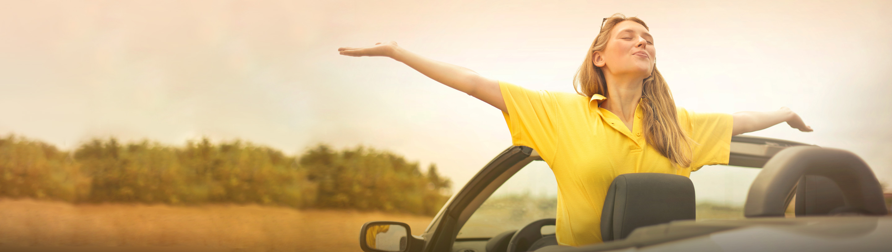 savings plan, happy woman in car