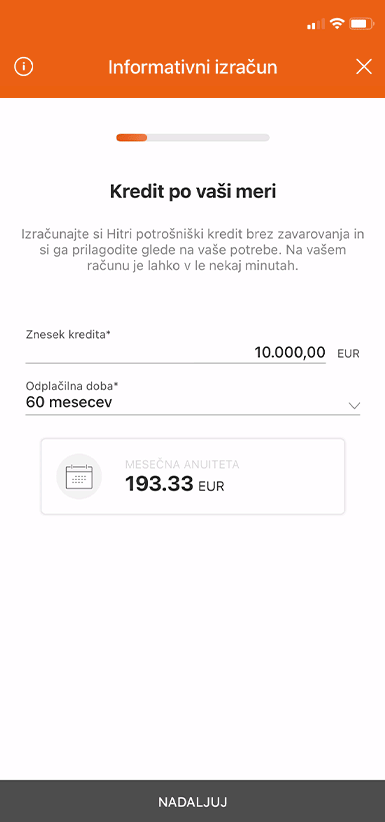 pregled stanja v mobilni banki