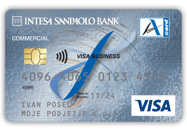 poslovna debetna kartica Activa Visa